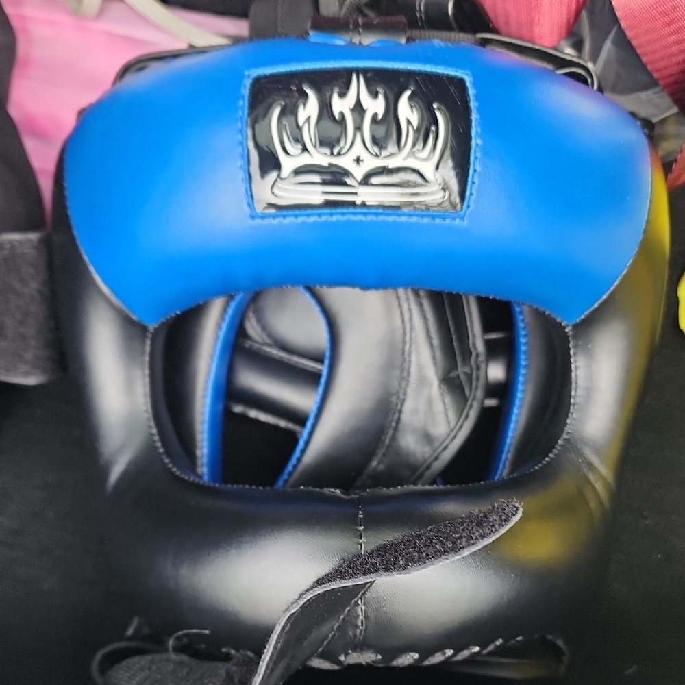 Blue and Black Boxing Headgear